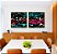 Duo de Quadros Quadrados Abstrato Mosaico Cinza Turquesa Rosa Intenso Canvas Moldura - Imagem 4