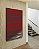 Quadro Vertical Abstrato Listras Vermelho Carmim Cinza Prateado Canvas Moldura - Imagem 5