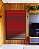 Quadro Vertical Abstrato Listras Vermelho Carmim Cinza Prateado Canvas Moldura - Imagem 2