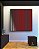 Quadro Quadrado Abstrato Listras Vermelho Carmim Cinza Prateado Canvas Moldura - Imagem 2