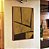 Quadro Vertical Abstrato Geométrico Minimalista Textura Ocre Marrom Canvas Moldura - Imagem 1