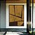 Quadro Vertical Abstrato Geométrico Minimalista Textura Ocre Marrom Canvas Moldura - Imagem 3
