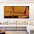 Trio de Quadros Abstrato Geométrico Minimalista Textura Ocre Marrom Canvas Moldura - Imagem 3