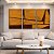 Trio de Quadros Abstrato Geométrico Minimalista Textura Ocre Marrom Canvas Moldura - Imagem 1