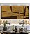 Trio de Quadros Estilizados Abstrato Geométrico Minimalista Textura Ocre Marrom Canvas Moldura - Imagem 2