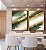 Duo de Quadros Abstrato Tons de Verde Esmeralda e Dourado Canvas Moldura - Imagem 1