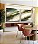 Duo de Quadros Quadrados Abstrato Tons de Verde Esmeralda e Dourado Canvas Moldura - Imagem 1