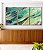 Trio de Quadros Abstrato Verde Azul Turquesa Cinza Textura Natural Canvas Moldura - Imagem 2