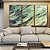 Trio de Quadros Abstrato Verde Azul Turquesa Cinza Textura Natural Canvas Moldura - Imagem 4