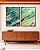 Duo de Quadros Abstrato Verde Azul Turquesa Cinza Textura Natural Canvas Moldura - Imagem 3