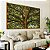 Duo de Quadros Árvore Iluminada Folhagem Verde Luz Natural Canvas Moldura - Imagem 4