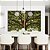Duo de Quadros Árvore Iluminada Folhagem Verde Luz Natural Canvas Moldura - Imagem 3