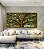 Duo de Quadros Quadrados Árvore Iluminada Folhagem Verde Luz Natural Canvas Moldura - Imagem 2