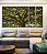 Trio de Quadros Estilizados Árvore Iluminada Folhagem Verde Luz Natural Canvas Moldura - Imagem 3
