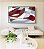 Quadro Horizontal Abstrato Mosaico Contornos Vermelho Turquesa Branco Canvas Moldura - Imagem 5