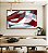 Quadro Horizontal Abstrato Mosaico Contornos Vermelho Turquesa Branco Canvas Moldura - Imagem 3