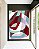 Quadro Vertical Abstrato Mosaico Contornos Vermelho Turquesa Branco Canvas Moldura - Imagem 4