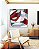 Quadro Quadrado Abstrato Mosaico Contornos Vermelho Turquesa Branco Canvas Moldura - Imagem 4