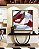 Quadro Quadrado Abstrato Mosaico Contornos Vermelho Turquesa Branco Canvas Moldura - Imagem 3