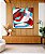 Quadro Quadrado Abstrato Mosaico Contornos Vermelho Turquesa Branco Canvas Moldura - Imagem 2