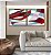 Duo de Quadros Quadrados Abstrato Mosaico Contornos Vermelho Turquesa Branco Canvas Moldura - Imagem 4