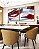 Duo de Quadros Quadrados Abstrato Mosaico Contornos Vermelho Turquesa Branco Canvas Moldura - Imagem 3