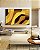 Quadro Horizontal Abstrato Mosaico Contornos Marrom Amarelo Ouro Canvas Moldura - Imagem 1