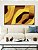 Quadro Horizontal Abstrato Mosaico Contornos Marrom Amarelo Ouro Canvas Moldura - Imagem 2