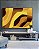Quadro Horizontal Abstrato Mosaico Contornos Marrom Amarelo Ouro Canvas Moldura - Imagem 4