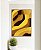 Quadro Vertical Abstrato Mosaico Contornos Marrom Amarelo Ouro Canvas Moldura - Imagem 4