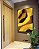Quadro Vertical Abstrato Mosaico Contornos Marrom Amarelo Ouro Canvas Moldura - Imagem 1