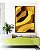 Quadro Vertical Abstrato Mosaico Contornos Marrom Amarelo Ouro Canvas Moldura - Imagem 2