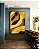 Quadro Vertical Abstrato Mosaico Contornos Marrom Amarelo Ouro Canvas Moldura - Imagem 3