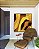 Quadro Quadrado Abstrato Mosaico Contornos Marrom Amarelo Ouro Canvas Moldura - Imagem 5