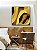 Quadro Quadrado Abstrato Mosaico Contornos Marrom Amarelo Ouro Canvas Moldura - Imagem 4