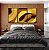 Trio de Quadros Abstrato Mosaico Contornos Marrom Amarelo Ouro Canvas Moldura - Imagem 5