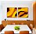 Duo de Quadros Quadrados Abstrato Mosaico Contornos Marrom Amarelo Ouro Canvas Moldura - Imagem 5