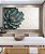 Quadro Horizontal Flor Azul Petróleo Dourada Textura Branca Floral Canvas Moldura - Imagem 2