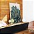 Quadro Vertical Flor Azul Petróleo Dourada Textura Branca Floral Canvas Moldura - Imagem 5