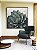 Quadro Quadrado Flor Azul Petróleo Dourada Textura Branca Floral Canvas Moldura - Imagem 3
