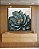 Quadro Quadrado Flor Azul Petróleo Dourada Textura Branca Floral Canvas Moldura - Imagem 1