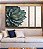 Trio de Quadros Estilizados Flor Azul Petróleo Dourada Textura Branca Floral Canvas Moldura - Imagem 5