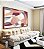 Quadro Horizontal Abstrato Mosaico Contornos Rosa Salmão Cinza Branco Canvas Moldura - Imagem 1