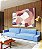 Quadro Horizontal Abstrato Mosaico Contornos Rosa Salmão Cinza Branco Canvas Moldura - Imagem 4