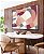 Quadro Horizontal Abstrato Mosaico Contornos Rosa Salmão Cinza Branco Canvas Moldura - Imagem 3