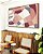 Quadro Horizontal Abstrato Mosaico Contornos Rosa Salmão Cinza Branco Canvas Moldura - Imagem 5
