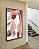 Quadro Vertical Abstrato Mosaico Contornos Rosa Salmão Cinza Branco Canvas Moldura - Imagem 2