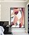 Quadro Vertical Abstrato Mosaico Contornos Rosa Salmão Cinza Branco Canvas Moldura - Imagem 1