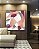 Quadro Quadrado Abstrato Mosaico Contornos Rosa Salmão Cinza Branco Canvas Moldura - Imagem 2