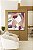Quadro Quadrado Abstrato Mosaico Contornos Rosa Salmão Cinza Branco Canvas Moldura - Imagem 1